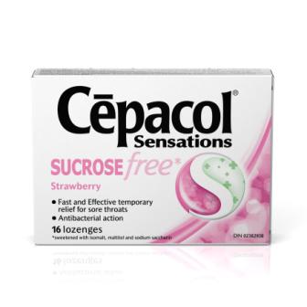 CEPACOL Sensations Sucrose Free Strawberry Lozenges Canada